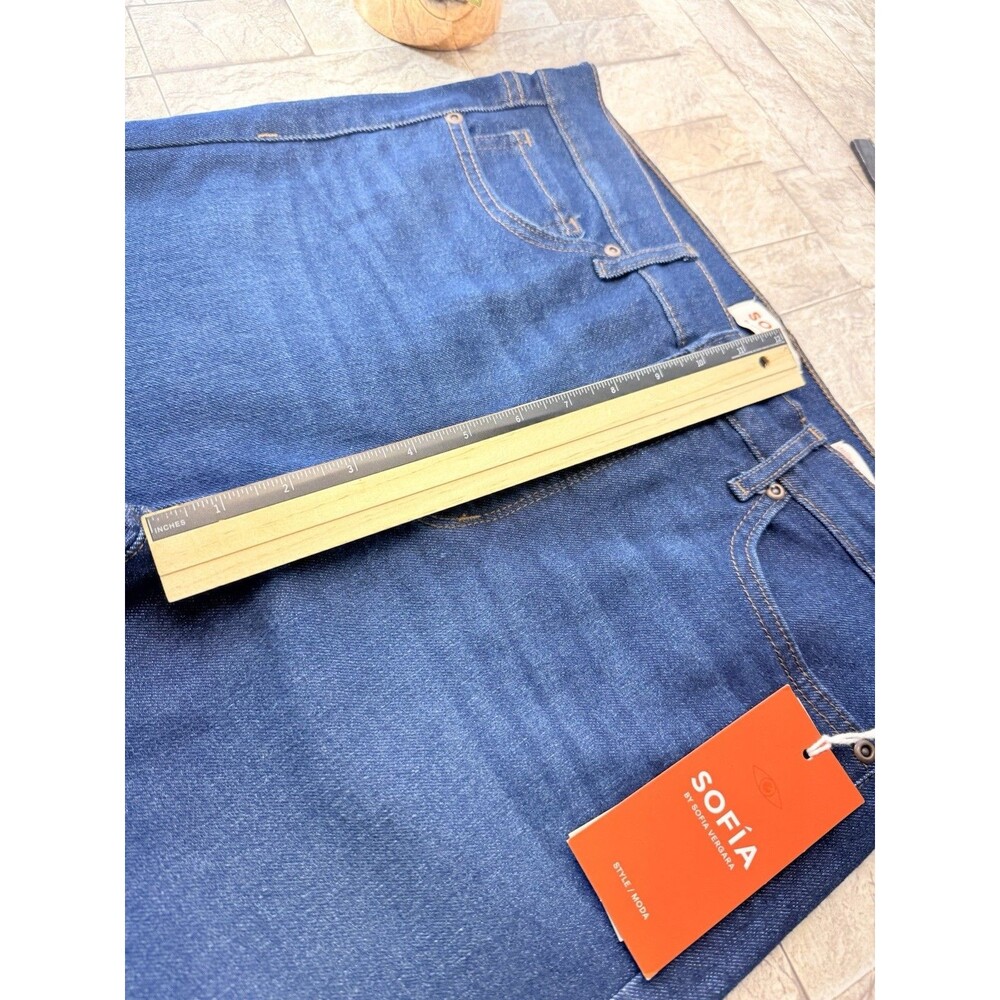 Sofia Jeans by Sofia Vergara High Rise Flare Dark Wash Blue Denim Jeans Size 12 - Picture 8 of 12